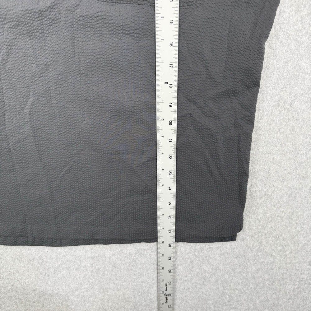 Lululemon Shirt Mens Medium Gray‎ Seersucker Woven Air Popover Half Button - Picture 7 of 8